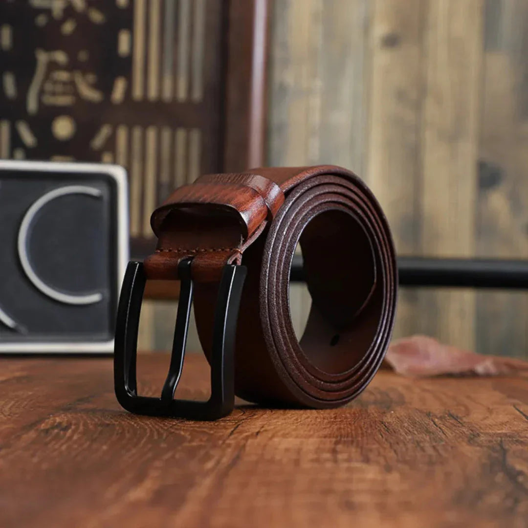 Ceinture En Cuir Véritable Martin Classic Boucle Ardillon Alliage Pour Tenue Habillée Ou Décontractée