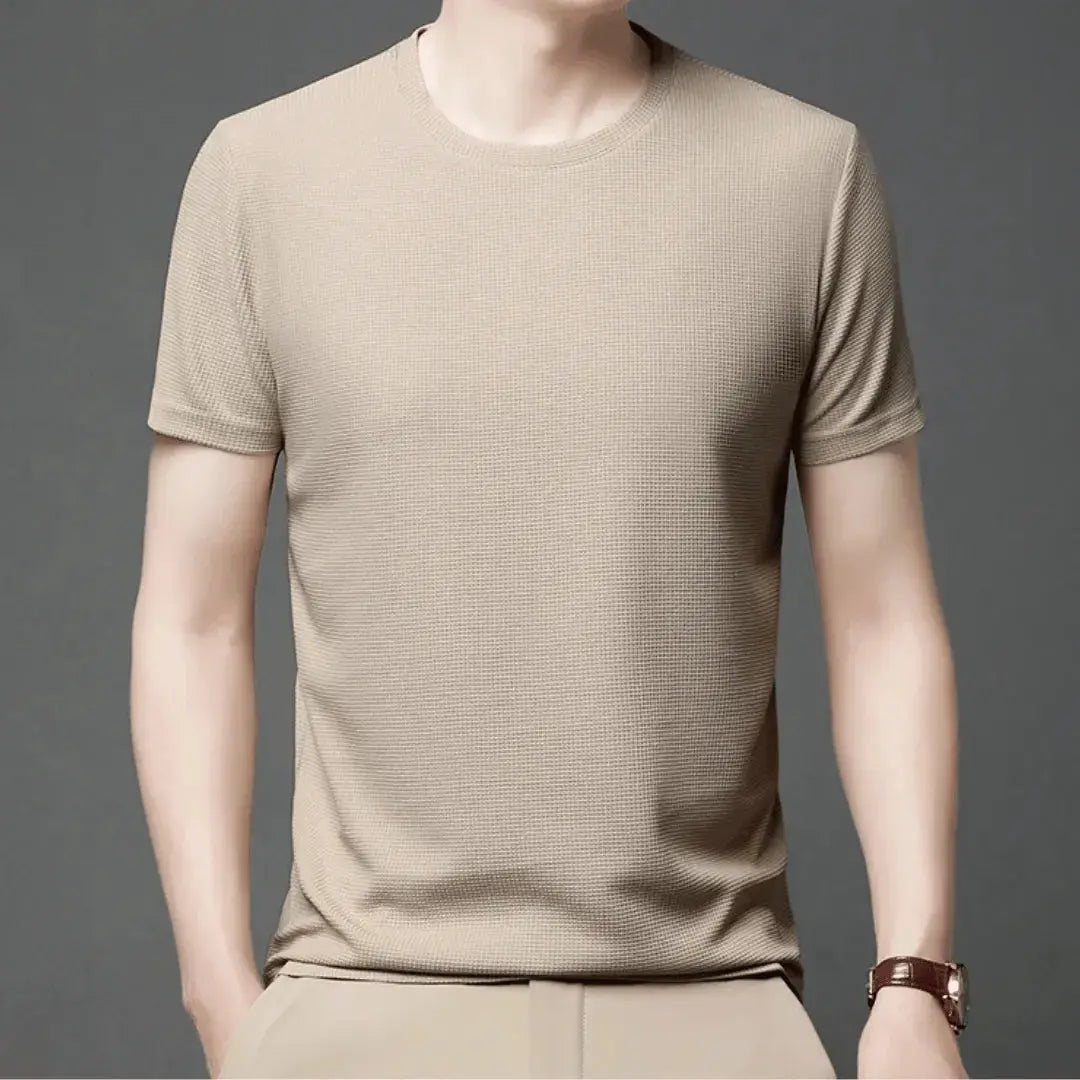 Massimo T Shirt Homme Texturé Avec Motifs Linéaires En Relief Pour Style Décontracté Et Élégant Polyvalent