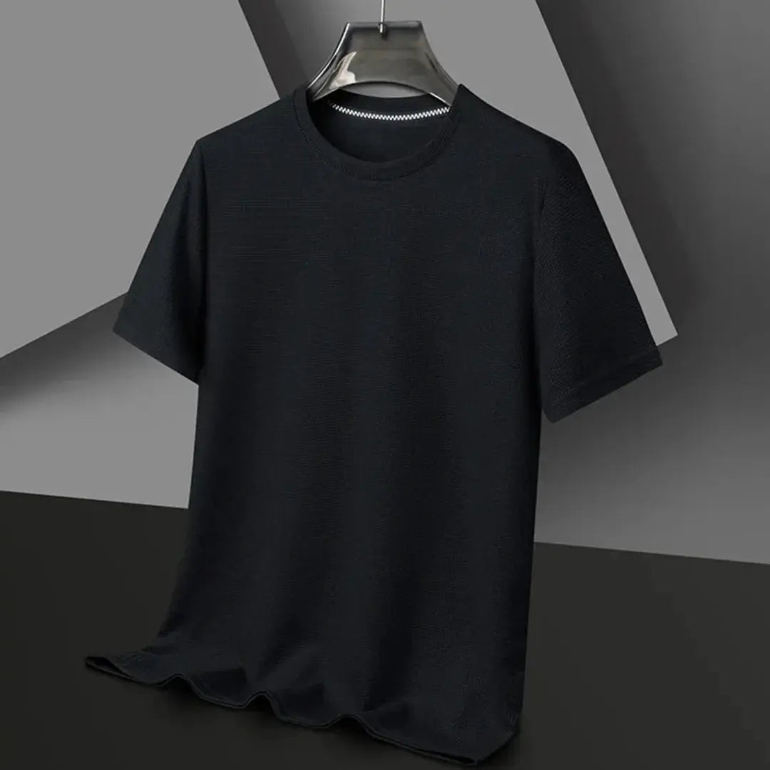 Massimo T Shirt Homme Texturé Avec Motifs Linéaires En Relief Pour Style Décontracté Et Élégant Polyvalent