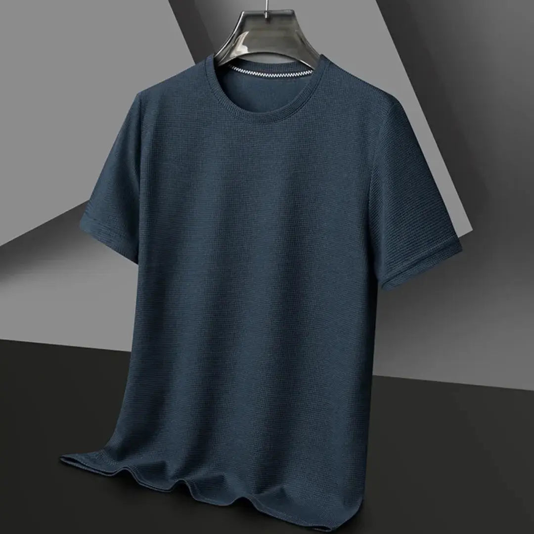 Massimo T Shirt Homme Texturé Avec Motifs Linéaires En Relief Pour Style Décontracté Et Élégant Polyvalent
