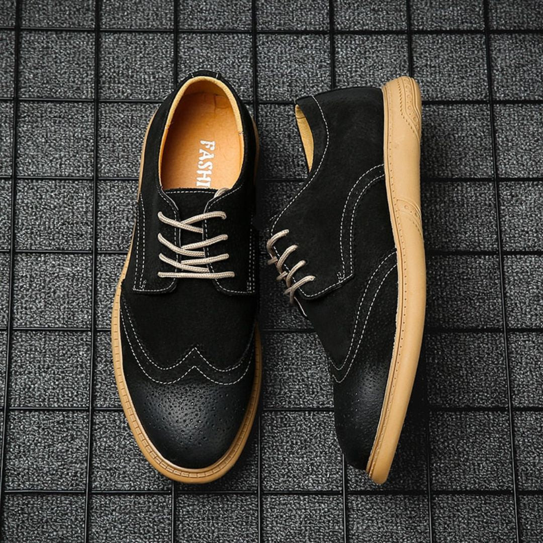 Chaussures Oxford En Daim Matteo Classic Pour Homme Avec Semelle Absorbante Et Lacets Design Polyvalence Smart Casual