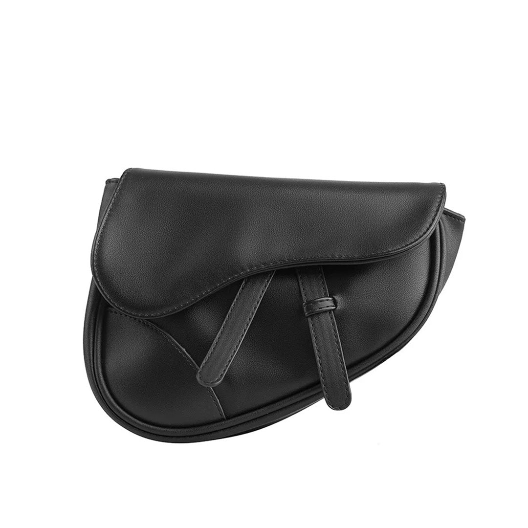 Black Crossbody Saddle Bag - Amawinc