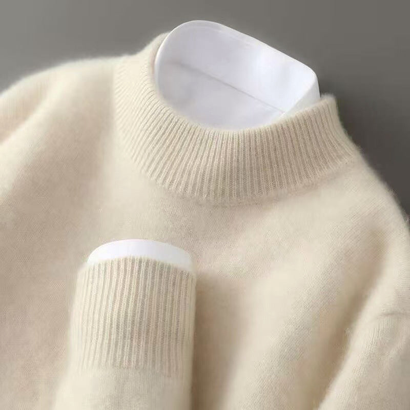 Pull Homme En Laine Fine Col Rond Côtes Poignets Et Ourlet Raffinés Amawinc Pour Style Raffiné Au Quotidien