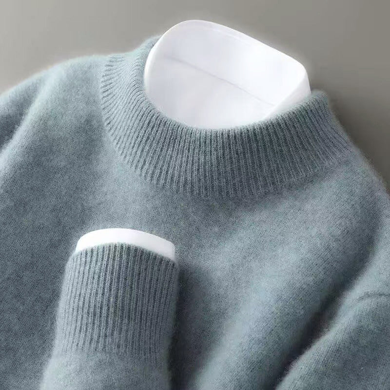 Pull Homme En Laine Fine Col Rond Côtes Poignets Et Ourlet Raffinés Amawinc Pour Style Raffiné Au Quotidien