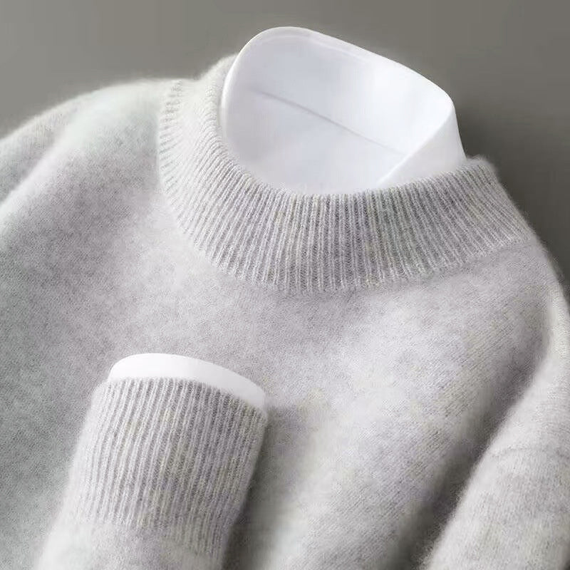 Pull Homme En Laine Fine Col Rond Côtes Poignets Et Ourlet Raffinés Amawinc Pour Style Raffiné Au Quotidien