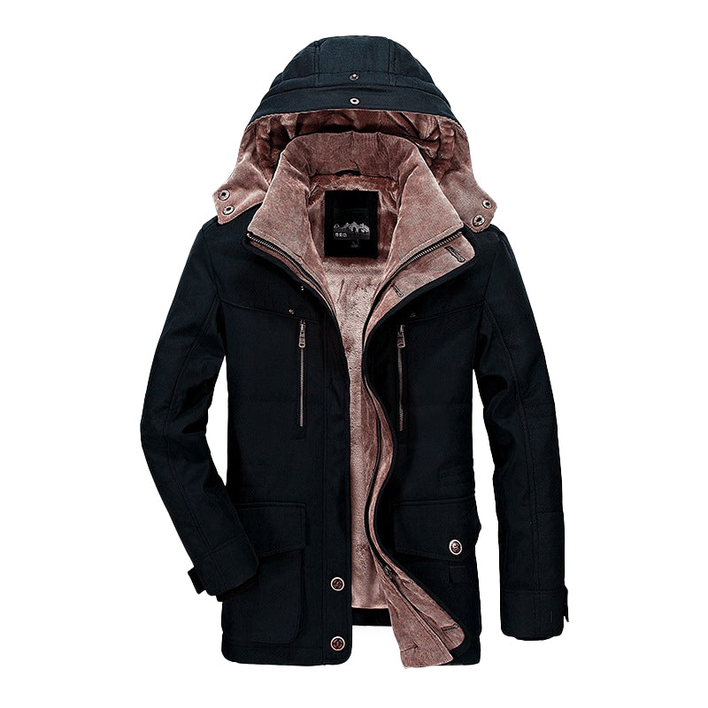 Amawinc Veste Polaire Homme Rembourrée Avec Capuche Amovible Et Poches Profondes Pour Un Extérieur Durable