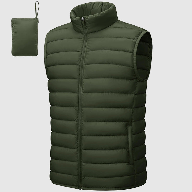 Amawinc Gilet Matelassé Homme Étanche Et Compressible Avec Col Debout Et Poches Zip Pour Plein Air