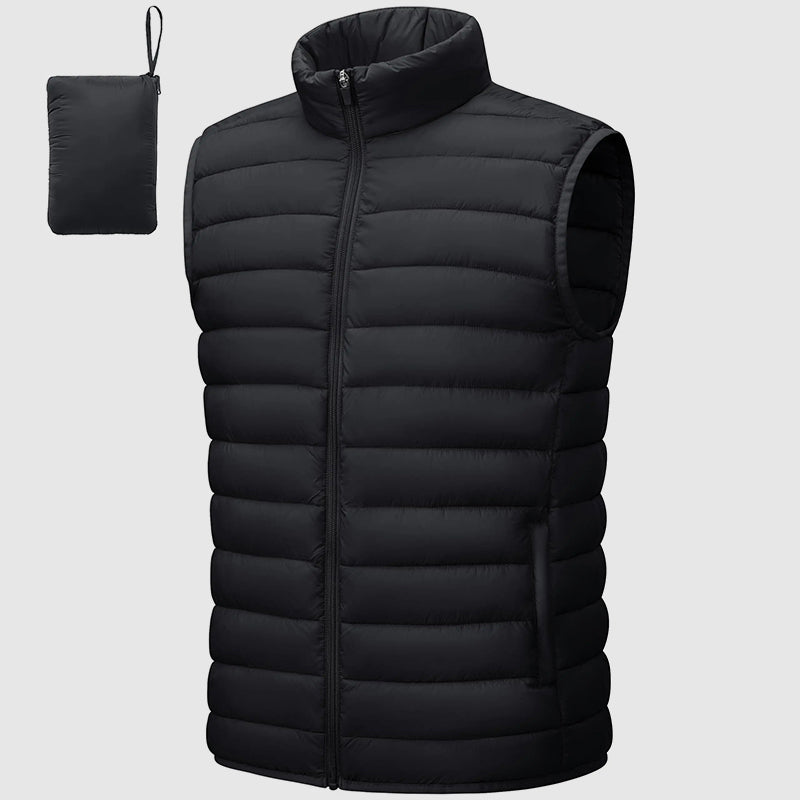 Amawinc Gilet Matelassé Homme Étanche Et Compressible Avec Col Debout Et Poches Zip Pour Plein Air