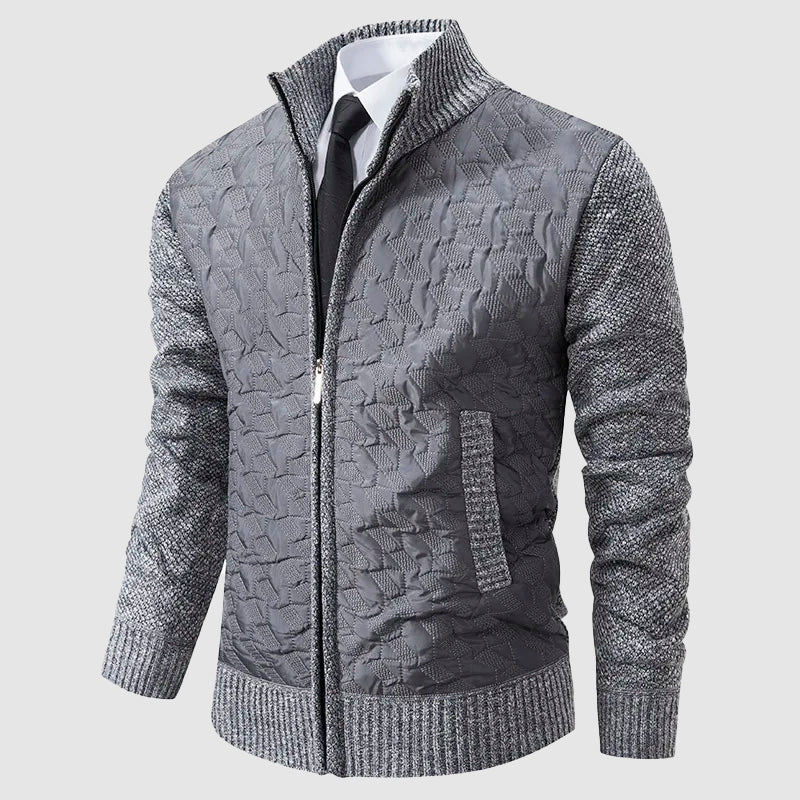 Veste Matelassée En Maille Pour Homme Amawinc Col Montant Fermeture Éclair Devant Pour Temps Frais