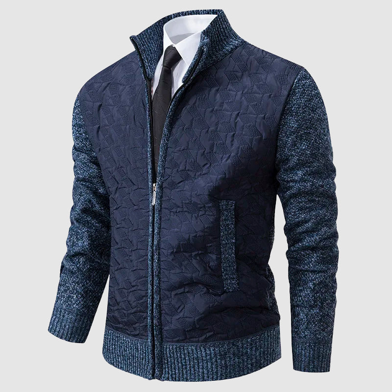 Veste Matelassée En Maille Pour Homme Amawinc Col Montant Fermeture Éclair Devant Pour Temps Frais