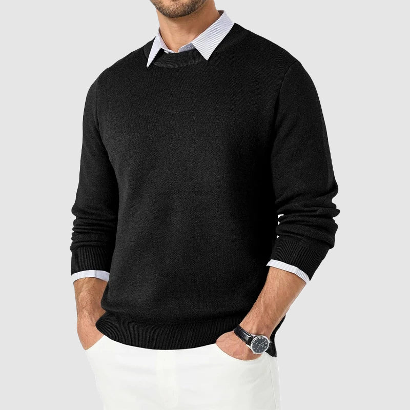 Pull Homme Regular Fit Col Rond En Maille Amawinc Intemporel Et Moderne Pour Quotidien Et Style Smart Casual