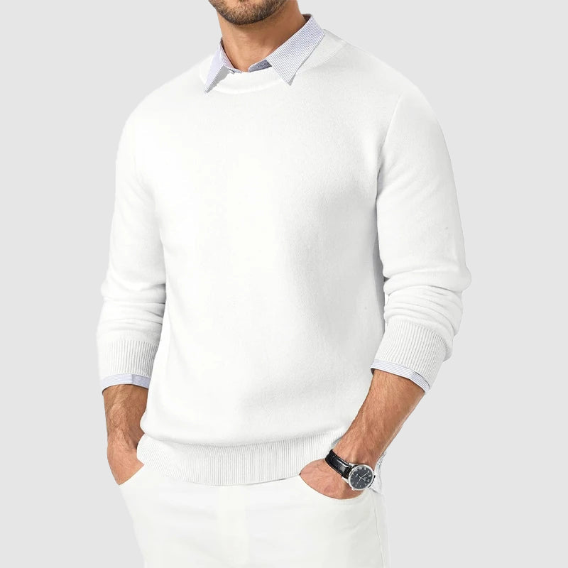 Pull Homme Regular Fit Col Rond En Maille Amawinc Intemporel Et Moderne Pour Quotidien Et Style Smart Casual