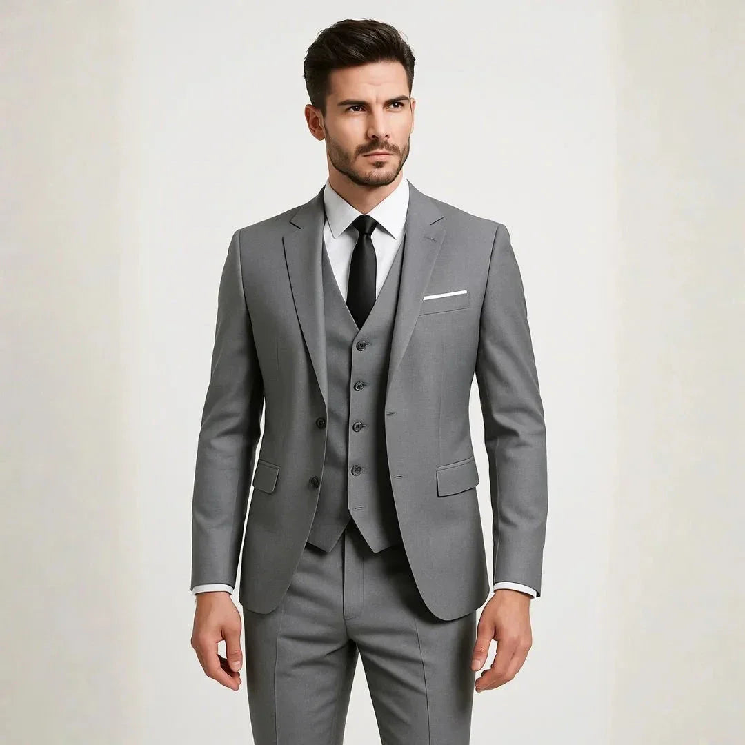 Waylynn Costume Trois Pièces Pour Homme Marine Slim Fit Avec Gilet Et Veste Premium Sur Mesure Formelle