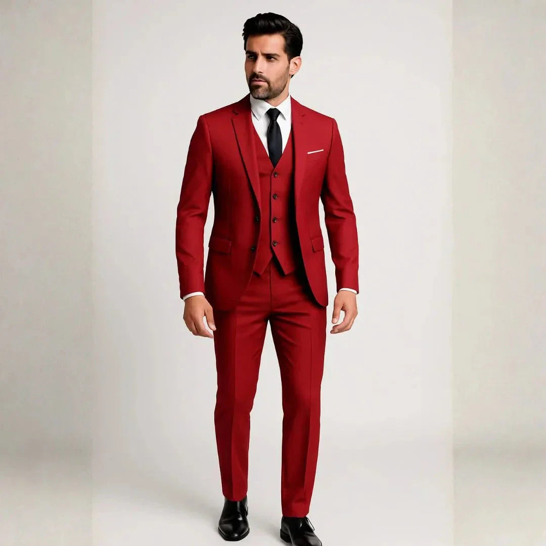 Waylynn Costume Trois Pièces Pour Homme Marine Slim Fit Avec Gilet Et Veste Premium Sur Mesure Formelle