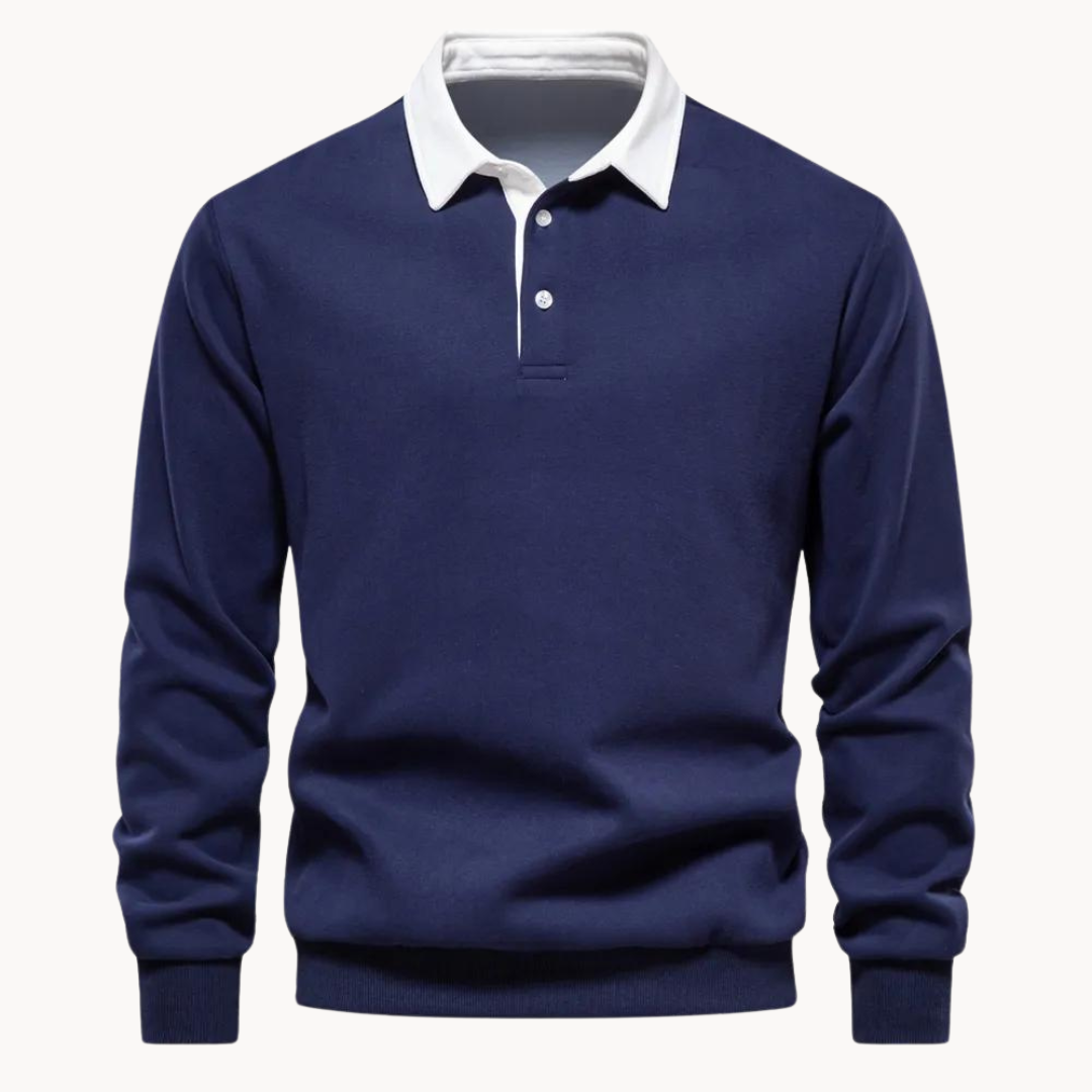 Pull En Maille DHiver Style Polo Pour Homme Avec Col Classique Manche Longue Confort Quotidien Amawinc Julian