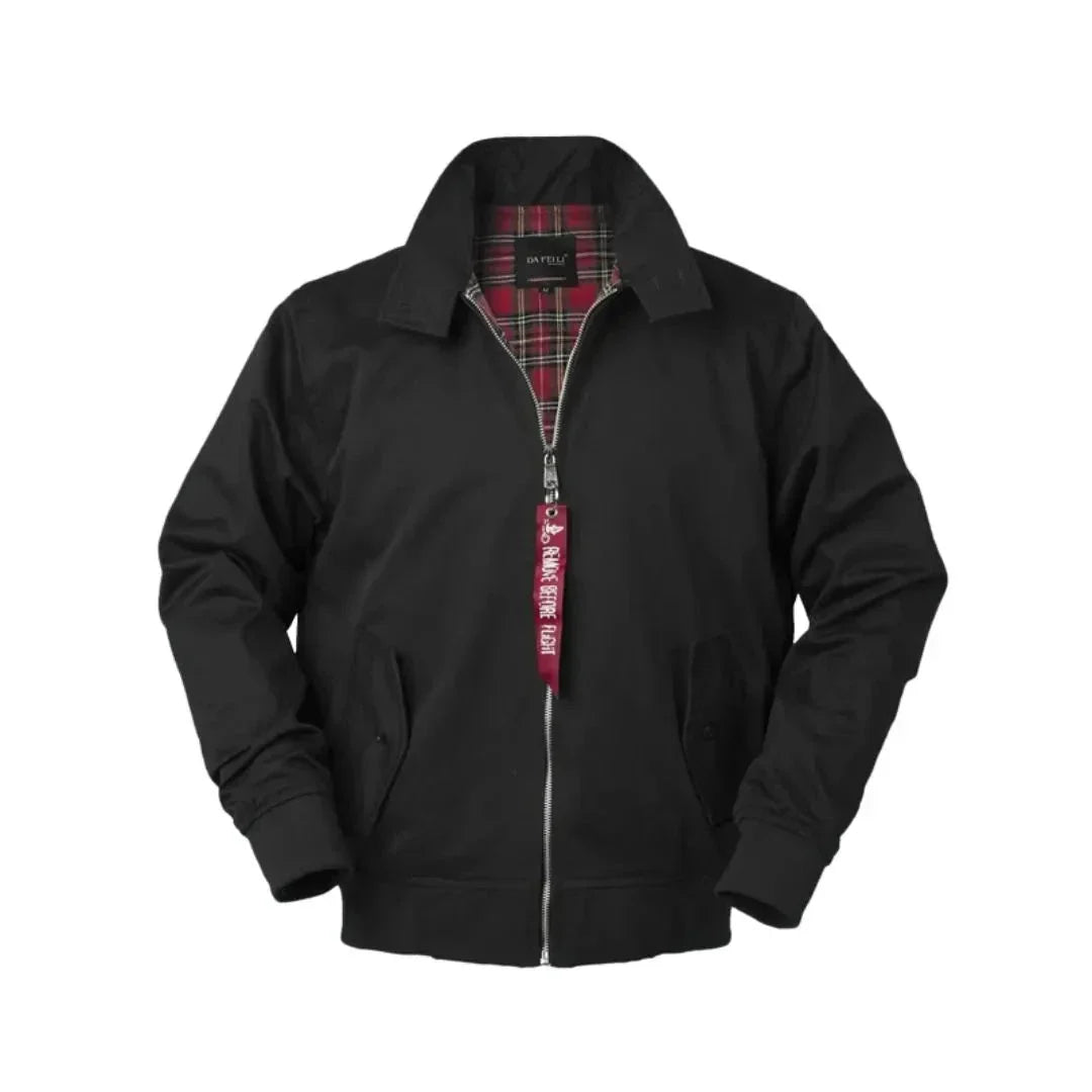 Veste Harrington Classique Pour Homme Waylynn Avec Doublure Tartan Épaules Taillées Poignets Côtelés