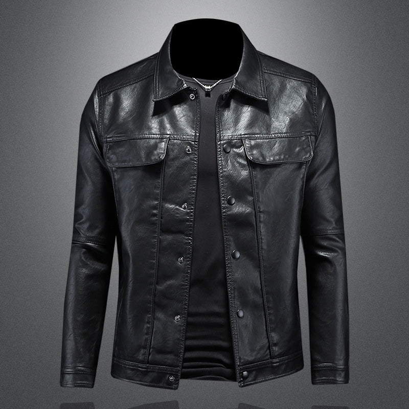 Veste Pour Homme En Cuir Marron Boutonnée Décontractée Avec Touche Moderne Pour Tenue Smart Casual