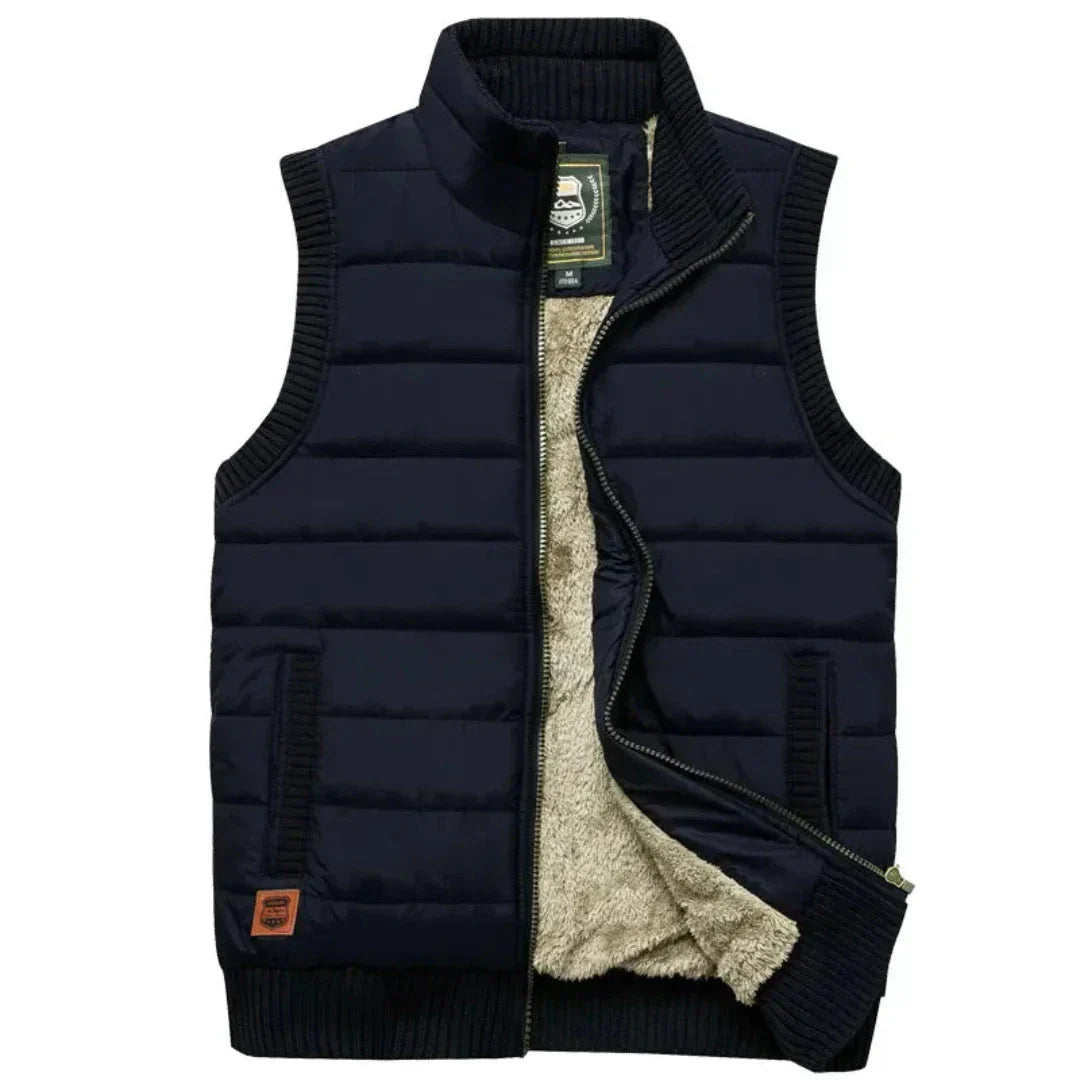 Gilet Sans Manches Matelassé Léger Pour Homme Avec Col Debout Chaud Et Isolation