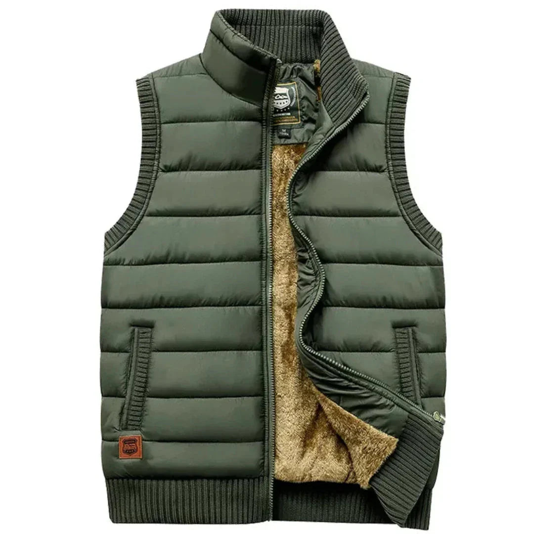 Gilet Sans Manches Matelassé Léger Pour Homme Avec Col Debout Chaud Et Isolation
