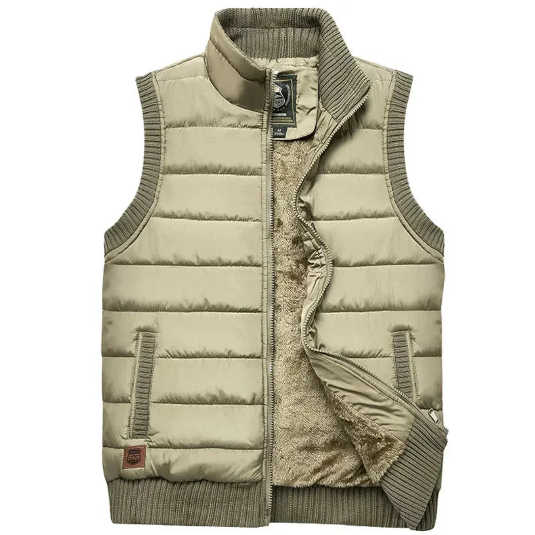Gilet Sans Manches Matelassé Léger Pour Homme Avec Col Debout Chaud Et Isolation