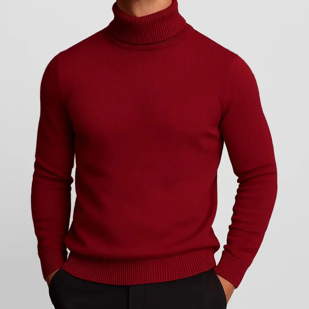 Pull En Laine Mérinos Pour Homme Col Roulé Coupe Slim Tricot Respirant Et Silhouette Raffinée