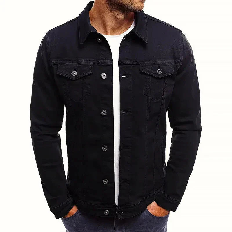 Veste En Jean Olive Slim Avec Boutons Frontaux Et Poches À Rabat Pour Homme Waylynn Tissu Mélangé Coton Élasthanne