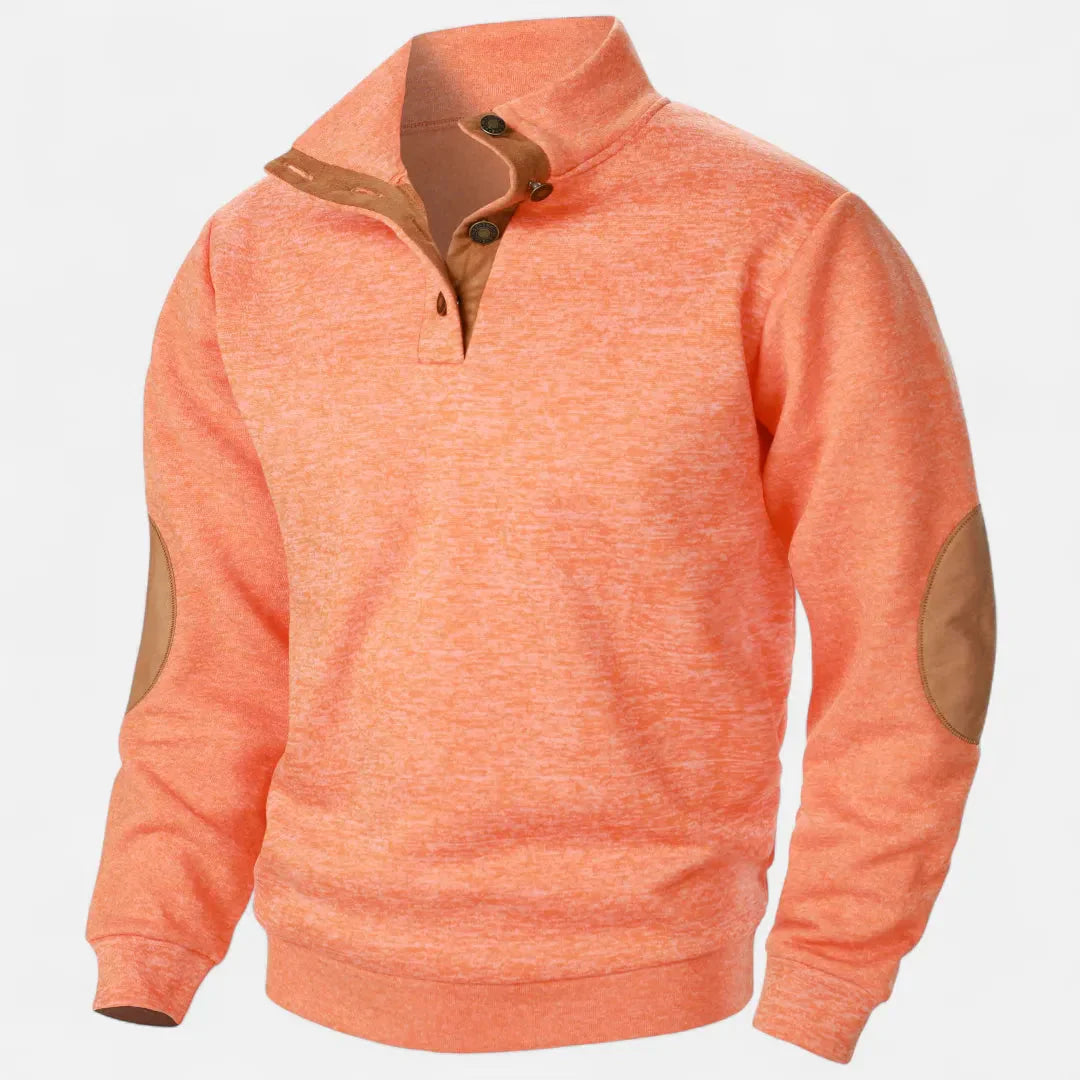 Pull Col Montant En Maille Pour Homme Avec Bordure En Suède Et Patchs Aux Coudes Héritage Inspiré Chaud Et Durable