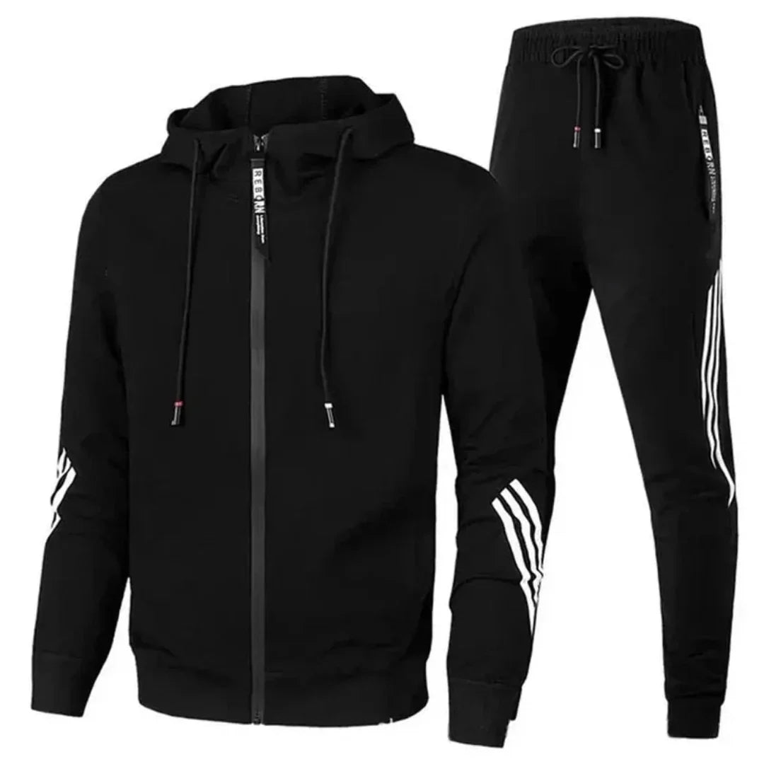 Waylynn Ensemble Survêtement Homme Deux Pièces Bleu Marine Veste Zipée Et Joggeurs Coupe Décontractée Tissu Premium