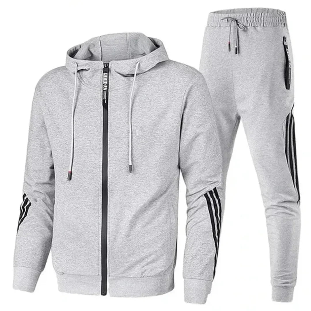 Waylynn Ensemble Survêtement Homme Deux Pièces Bleu Marine Veste Zipée Et Joggeurs Coupe Décontractée Tissu Premium
