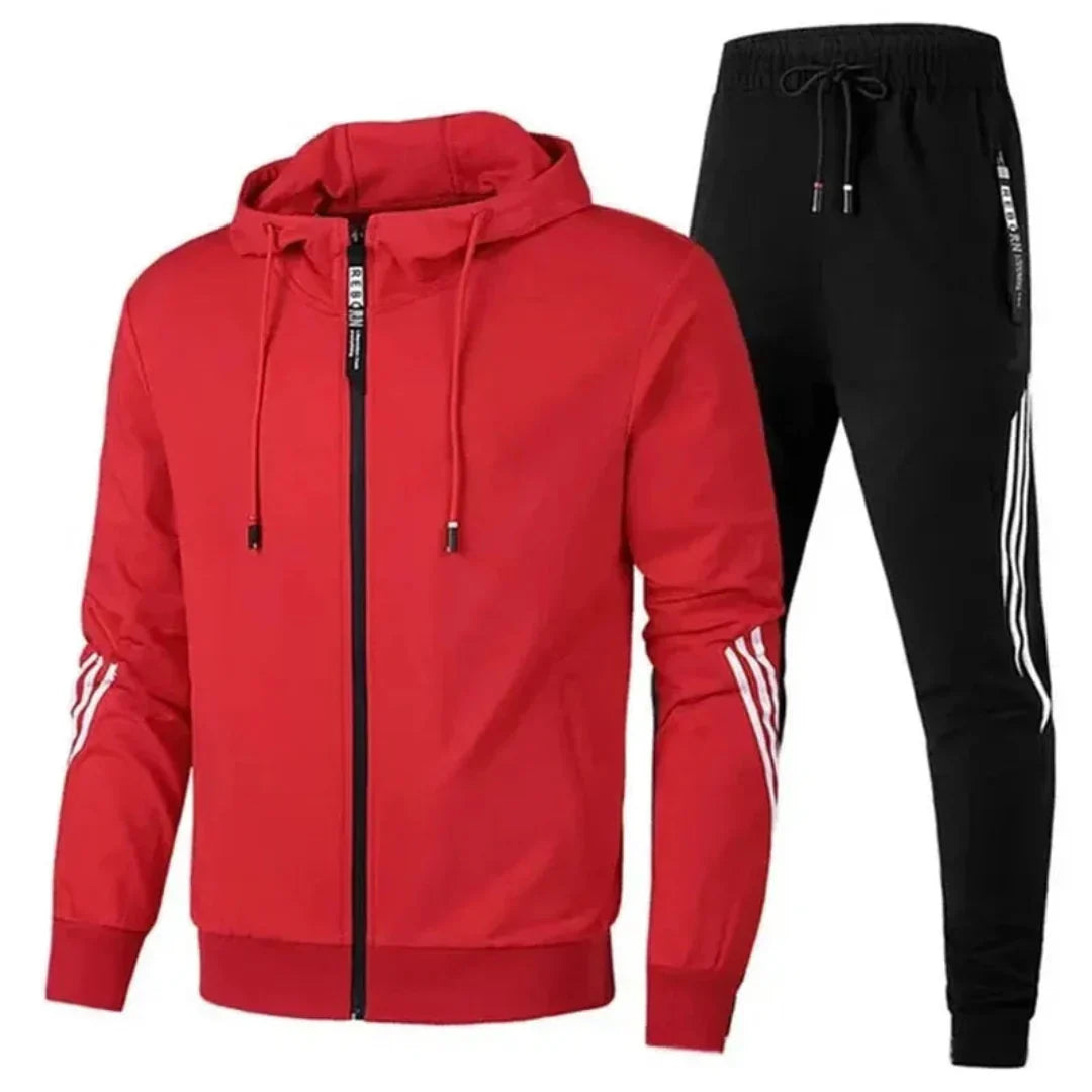 Waylynn Ensemble Survêtement Homme Deux Pièces Bleu Marine Veste Zipée Et Joggeurs Coupe Décontractée Tissu Premium