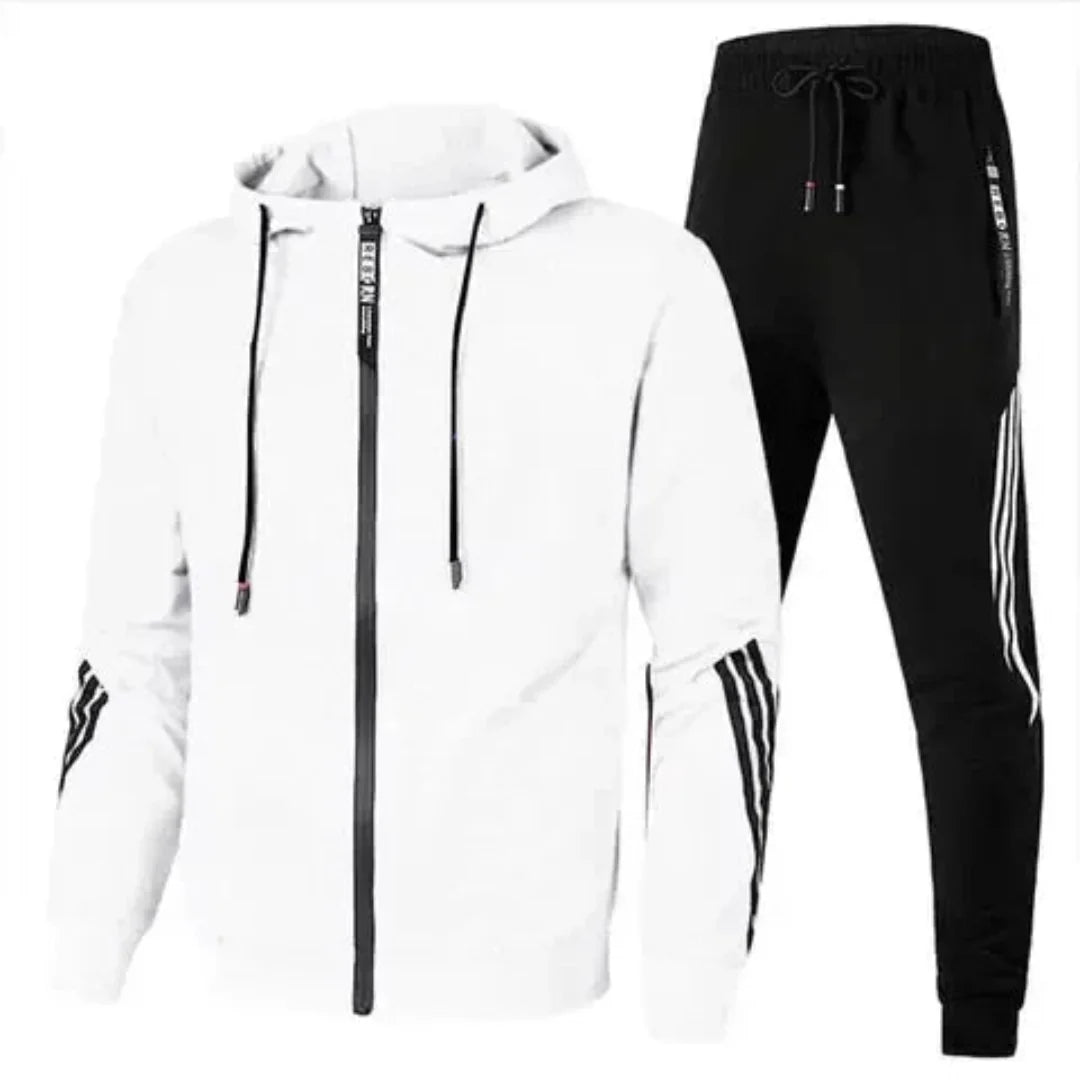 Waylynn Ensemble Survêtement Homme Deux Pièces Bleu Marine Veste Zipée Et Joggeurs Coupe Décontractée Tissu Premium