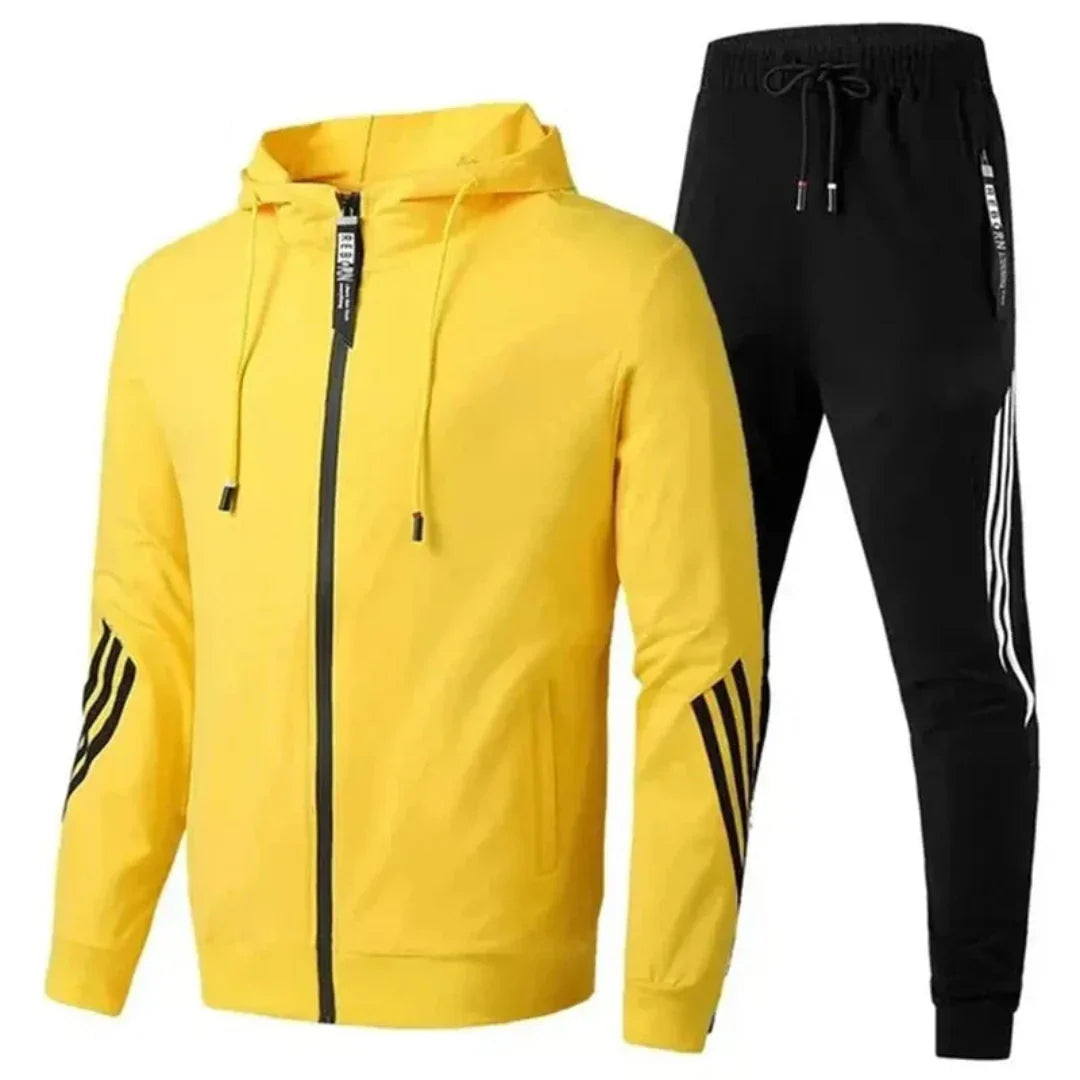 Waylynn Ensemble Survêtement Homme Deux Pièces Bleu Marine Veste Zipée Et Joggeurs Coupe Décontractée Tissu Premium