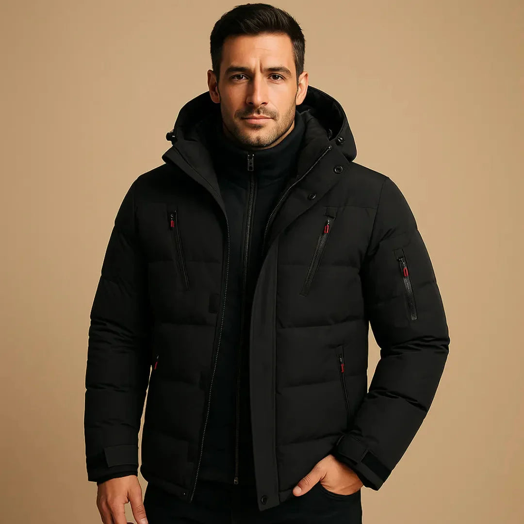 Waylynn Veste Hiver Imperméable À Capuche Pour Homme Doudoune Matelassée Avec Doublure Isolante Poches Sécurisées