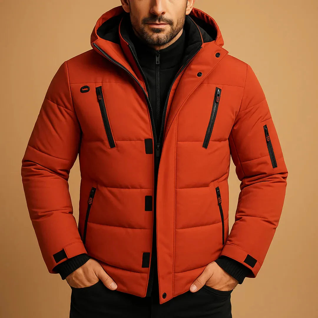 Waylynn Veste Hiver Imperméable À Capuche Pour Homme Doudoune Matelassée Avec Doublure Isolante Poches Sécurisées