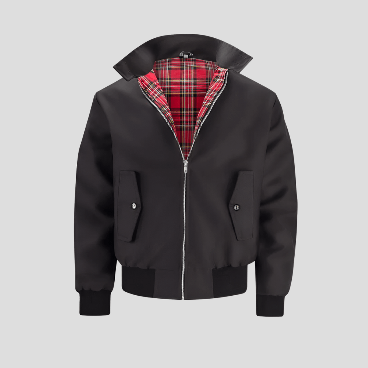 Veste Bomber Classique Pour Homme Avec Doublure À Carreaux Rouges Pour Style Décontracté Intemporel Joe Amawinc
