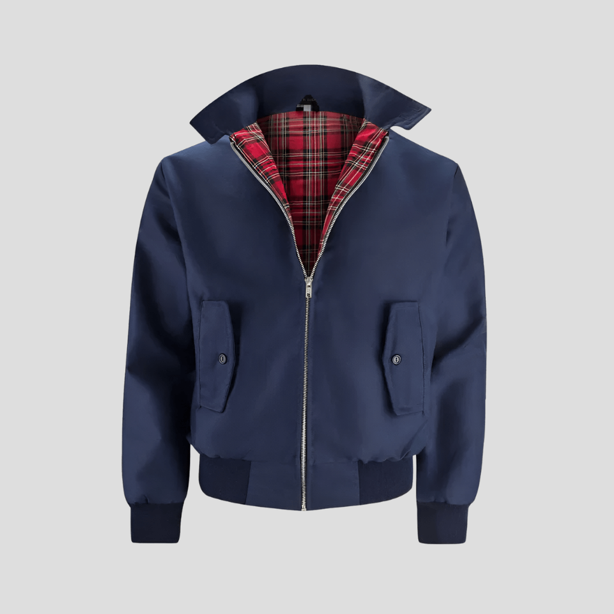 Veste Bomber Classique Pour Homme Avec Doublure À Carreaux Rouges Pour Style Décontracté Intemporel Joe Amawinc