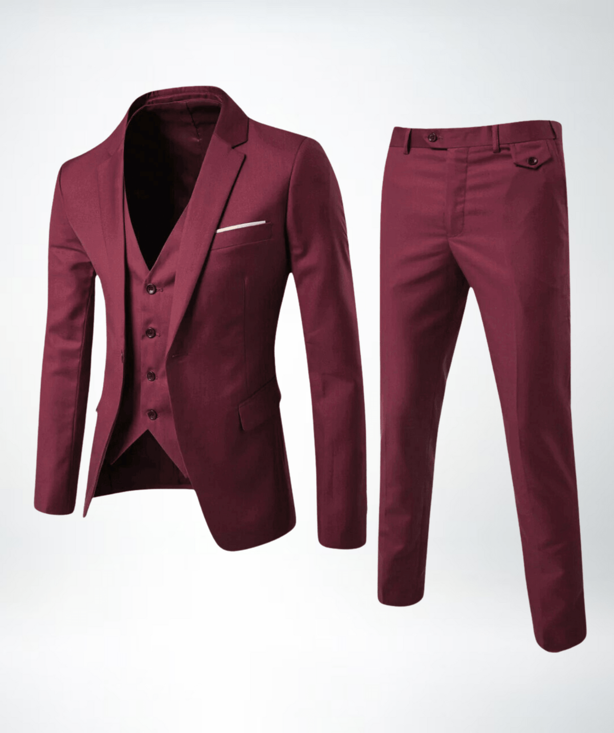 Eric Costume Trois Pièces Bleu Marine Classique Pour Homme Avec Blazer Gilet Pantalon