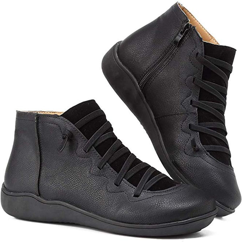 Bottes de Cheville à Lacets Minimalistes pour Femmes Élégantes et Polyvalentes pour toutes Occasions