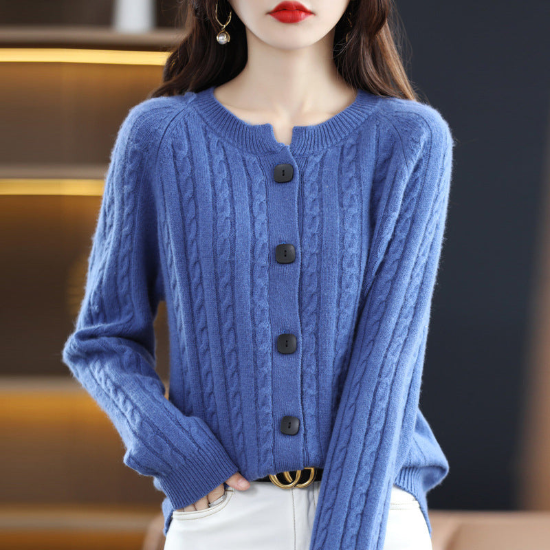 Cardigan en Maille Côtelée Chic Minimaliste Pour Hiver Neutre à Porter Avec Jeans Jupes Ou Pantalons Pour Un Look Épuré
