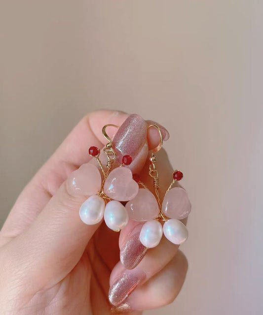 Boucles d'oreilles pendantes modernes en argent sterling doré et cristal avec perles et papillon - Amawinc