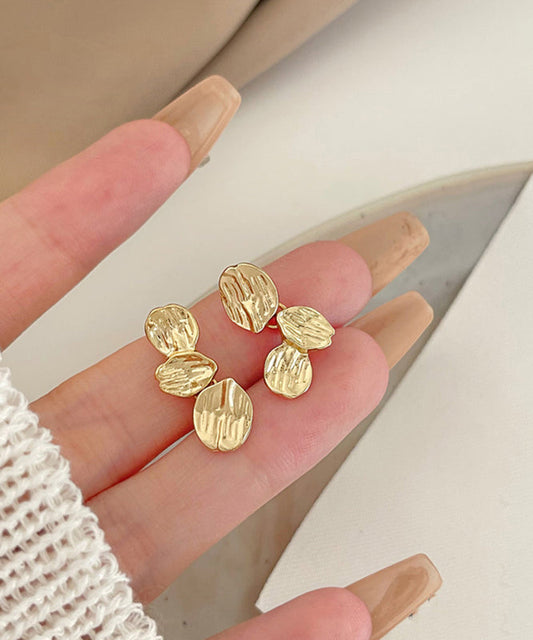Boucles d'oreilles à tige modernes en argent sterling doré - Amawinc