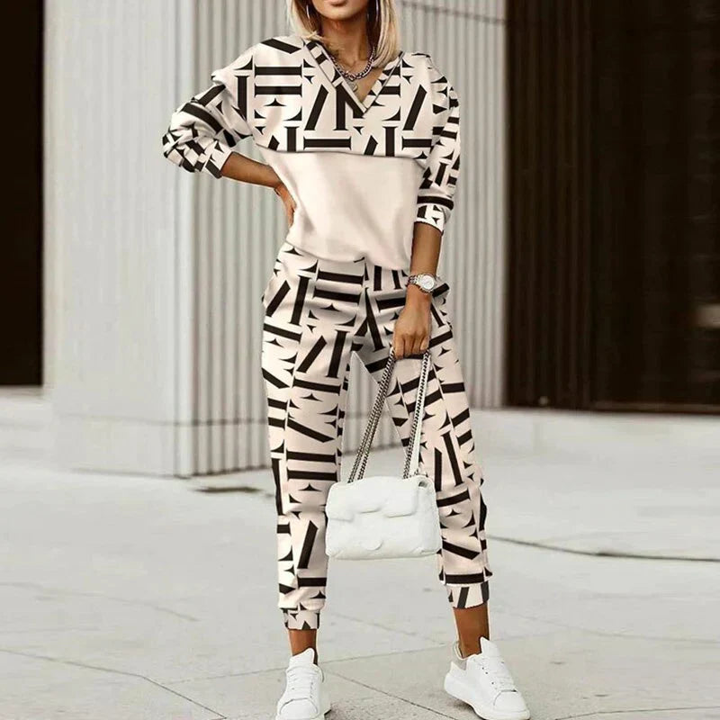 Nicole Ensemble Survêtement Zip Décontracté Pour Femmes Avec Imprimé Animalier Idéal Pour Streetwear et Voyage