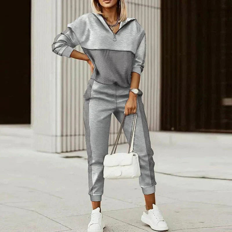 Nicole Ensemble Survêtement Zip Décontracté Pour Femmes Avec Imprimé Animalier Idéal Pour Streetwear et Voyage