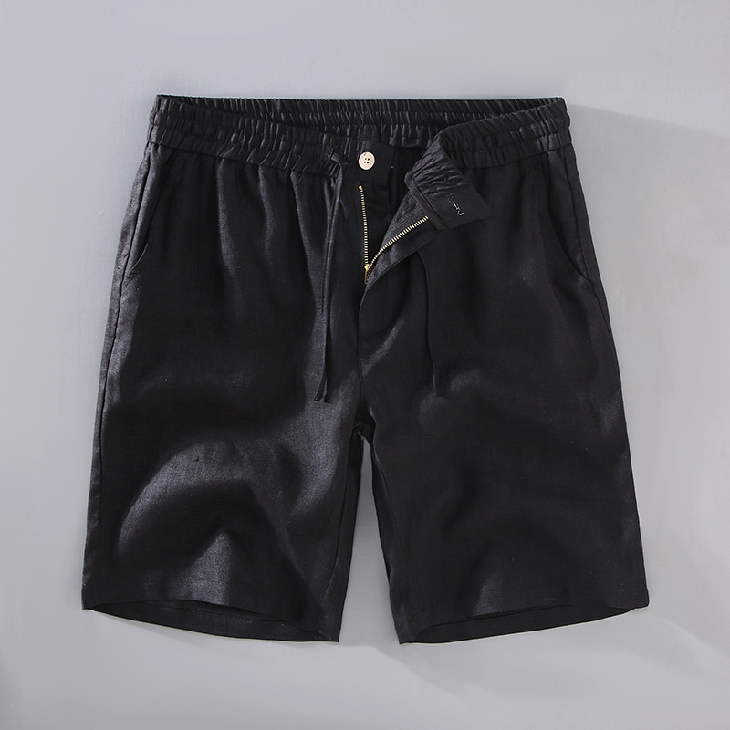 Shorts En Lin Montclair Décontractés Pour Été Avec Tissu Léger Respirant Et Taille Élastique À Cordon
