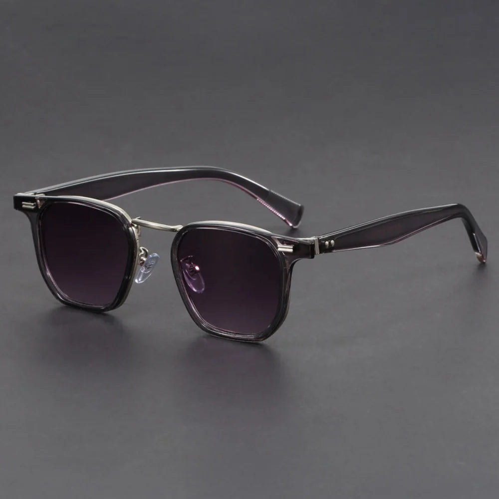 Montero Urban Carrées Noires En Acétate Avec Détails Métal Verres Sombres Protection UV Totale Plaquettes Ajustables