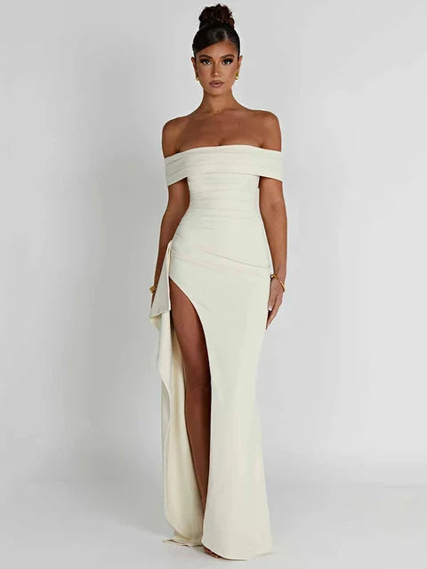 Robe De Soirée Pour Femme Épaules Nues Coupe Moulante Avec Fente Haute Élégante Pour Galas Et Mariages Amawinc