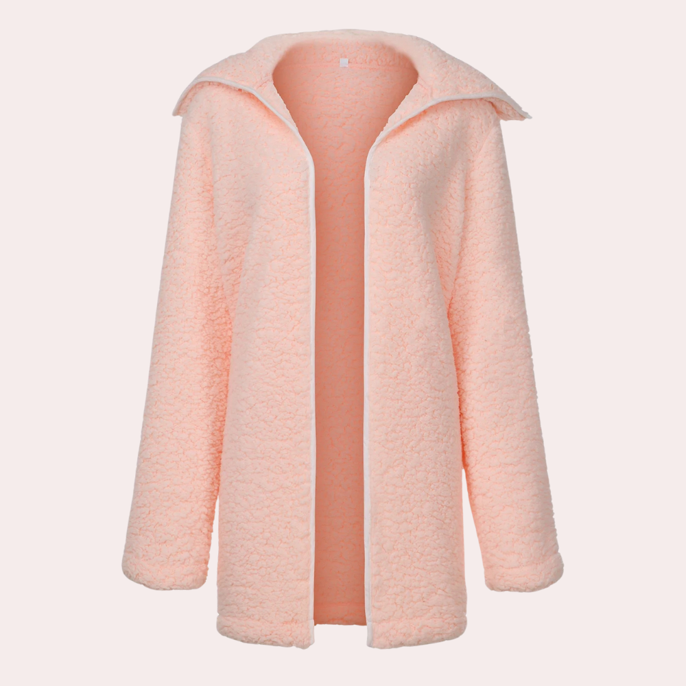 Damen Kapuzenjacke aus weichem Plüsch von Fudus