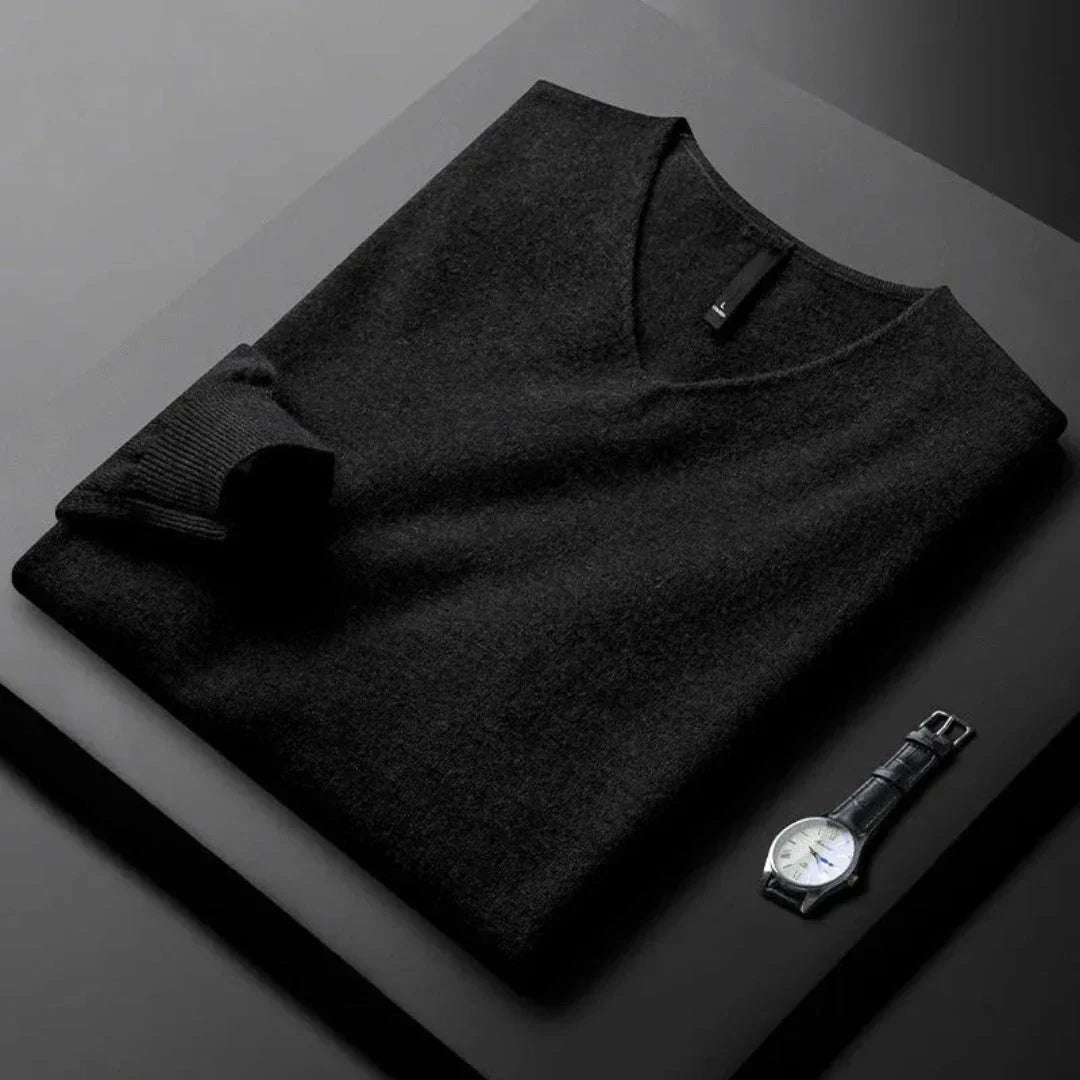 Myles Pull En Cachemire Avec Col V Bordure Contrastée Silhouette Épurée Pour Look Décontracté Ou Chic