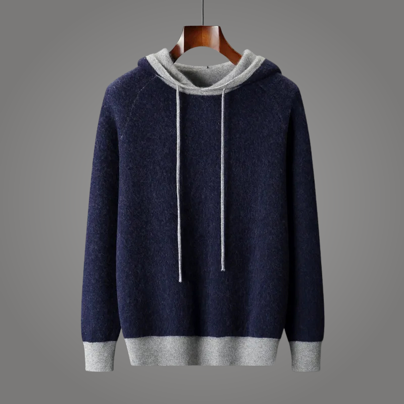 Sweat À Capuche En Cachemire Ryden Lourd Avec Bordure Contrastée Et Coupe Oversize Pour Homme Et Femme