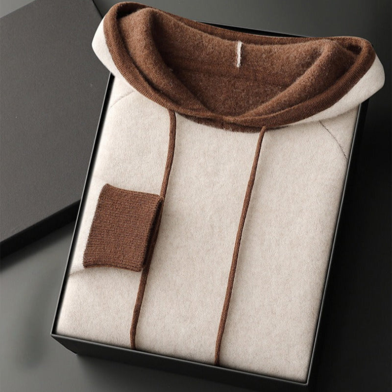 Sweat À Capuche En Cachemire Ryden Lourd Avec Bordure Contrastée Et Coupe Oversize Pour Homme Et Femme